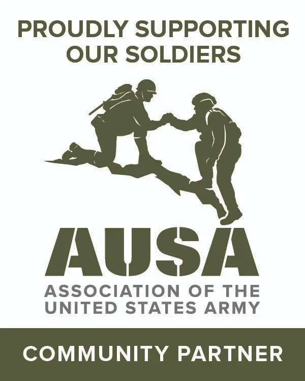 AUSA-Logo: Gemeinschaftspartner der US-Armee, Soldatenunterstützer.